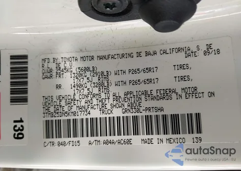 2019 Toyota Tacoma Trd Sport from USA, damaged, VIN 3TMBZ5DN5KM017734